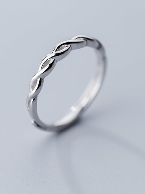 Rosh 925 Sterling Silver hollow Cross Minimalist Band Ring