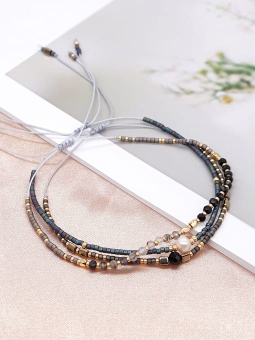 MI S220008 Miyuki Millet Bead Multi Color Geometric Bohemia Handmade Beaded Bracelet
