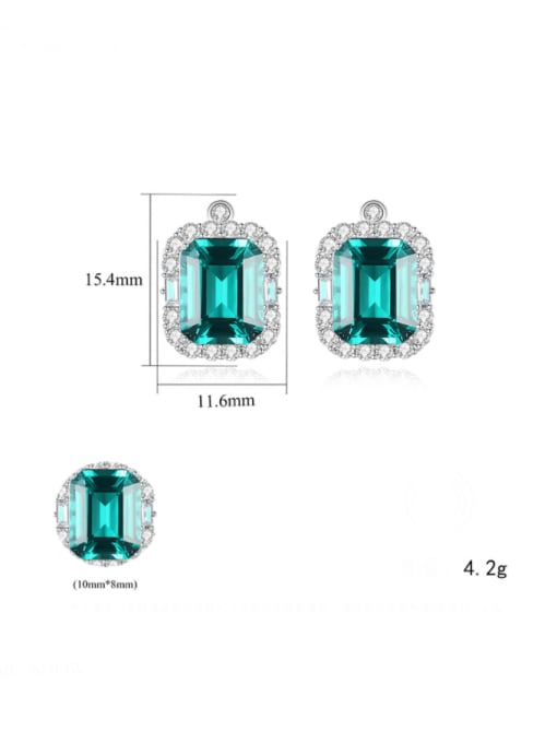 CCUI 925 Sterling Silver Cubic Zirconia Square Luxury Stud Earring 3