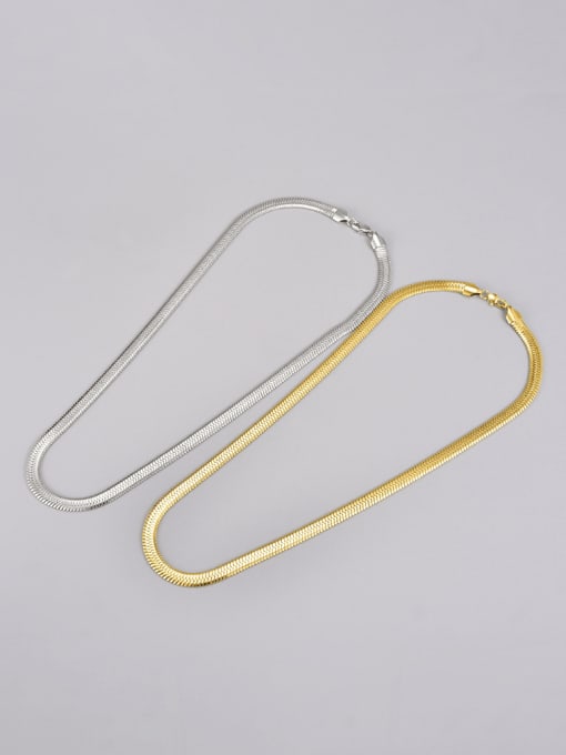 A TEEM Titanium Steel Minimalist Snake Bone Chain Necklace