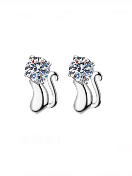 30 points +30 points  Mosonite 925 Sterling Silver Moissanite Rabbit Dainty Stud Earring