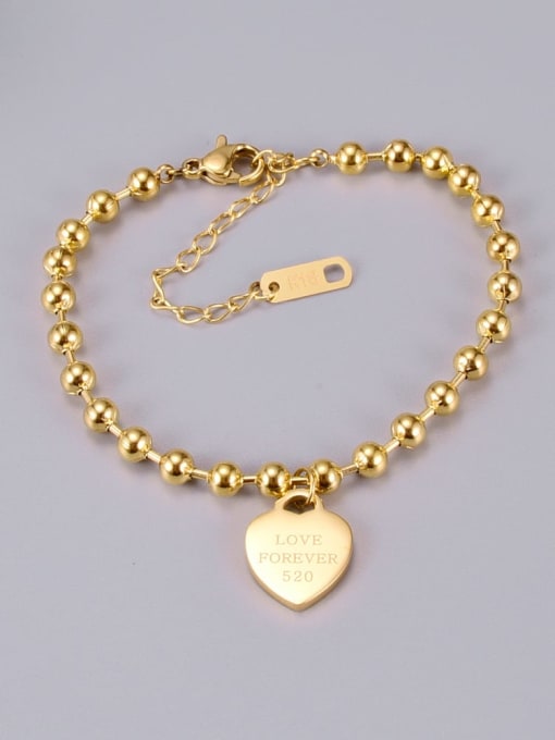 A TEEM Titanium Bead Heart Classic Beaded Bracelet 1