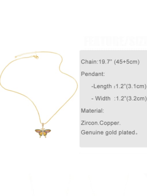 CC Brass Cubic Zirconia  Vintage Butterfly Pendant Necklace 4