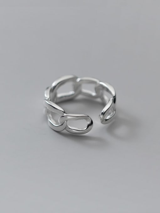 Rosh 925 Sterling Silver Hollow Geometric Minimalist Band Ring 4