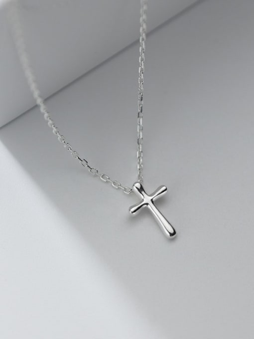Rosh 925 Sterling Silver Cross Minimalist Regligious Necklace 3