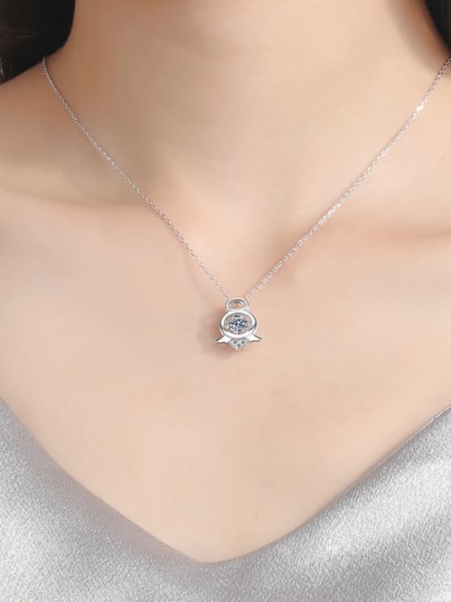 MOISS Sterling Silver 0.5 CT Moissanite  Angel Dainty Pendant Necklace 1