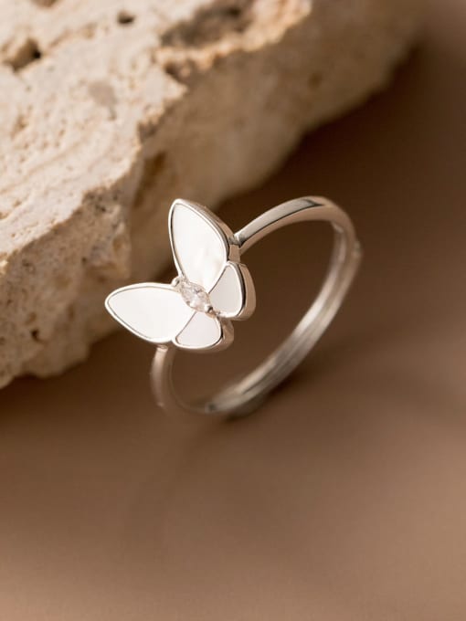 Rosh 925 Sterling Silver Butterfly Cute Band Ring 2