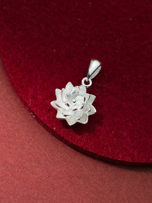 Rosh 925 Sterling Silver Minimalist Flower  Pendant 1