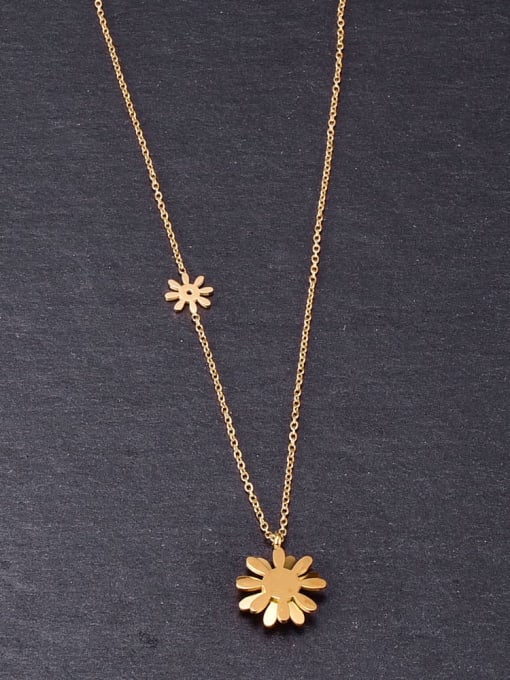 A TEEM Titanium Flower Minimalist pendant Necklace 2