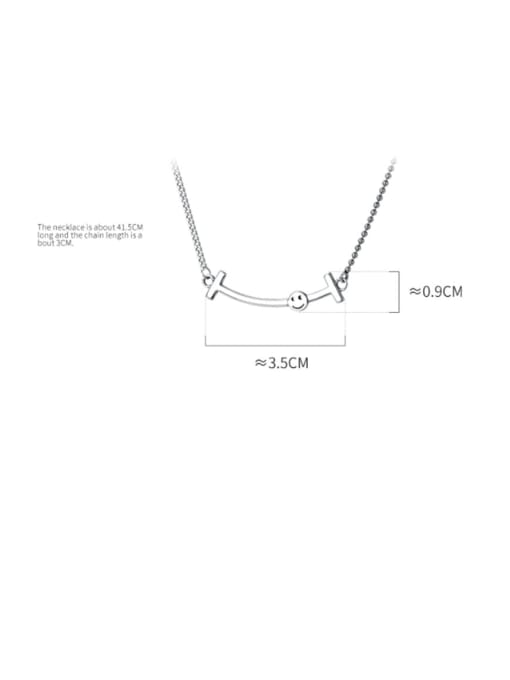 Rosh 925 Sterling Silver Fashion simple word smile elephant Necklace 3