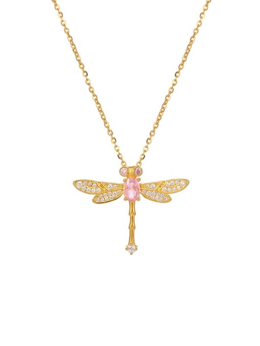 BeiFei Minimalism Silver 925 Sterling Silver Cubic Zirconia Dragonfly Minimalist Necklace 2