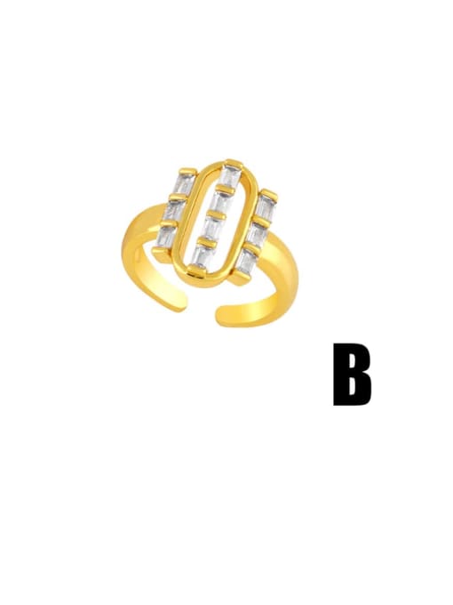 CC Brass Cubic Zirconia Geometric Vintage Band Ring 3