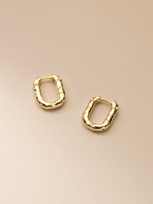 gold 925 Sterling Silver Geometric Minimalist Huggie Earring