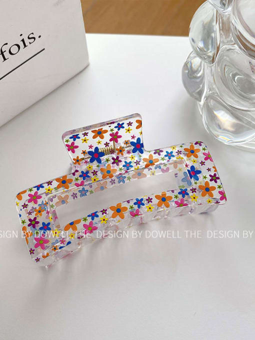 Colorful flowers 8.3cm PC Trend Geometric Alloy Multi Color Jaw Hair Claw