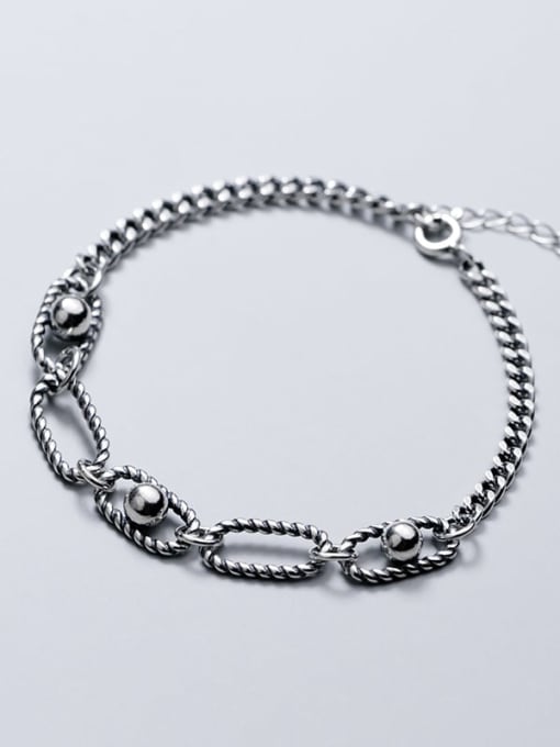 Rosh 925 Sterling Silver Irregular Vintage Link Bracelet 3