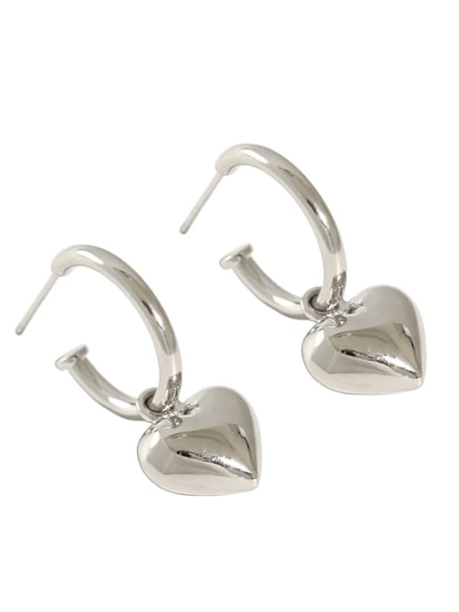 DAKA 925 Sterling Silver Heart Vintage Huggie Earring 4