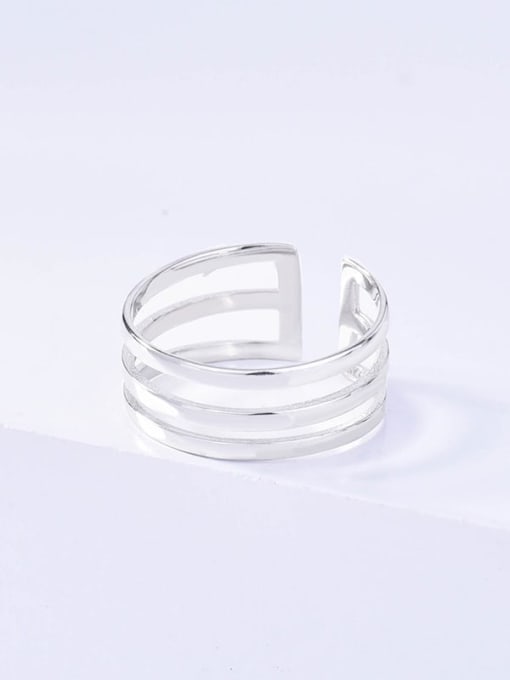 Rd0205 Platinum 925 Sterling Silver Geometric Minimalist Band Ring