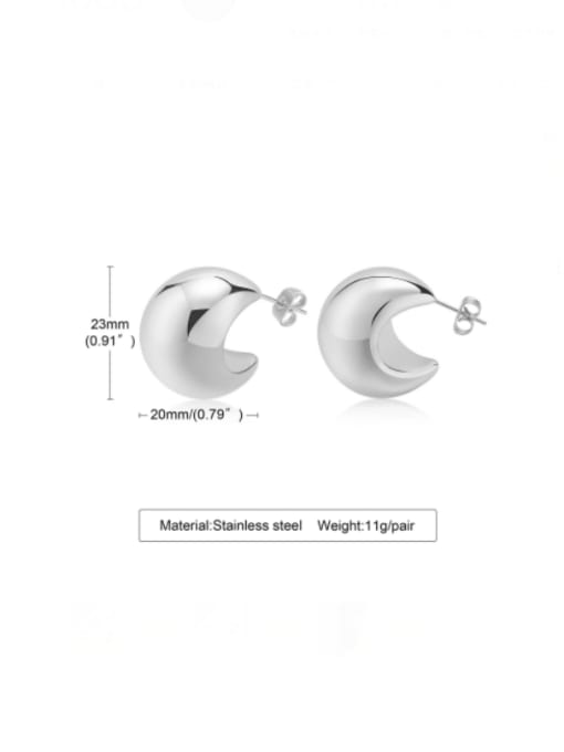 Steel Large Stainless steel Geometric Minimalist Stud Earring