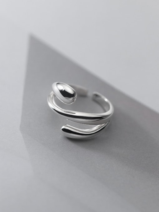 Rosh 925 Sterling Silver Irregular Minimalist Stackable Ring 2