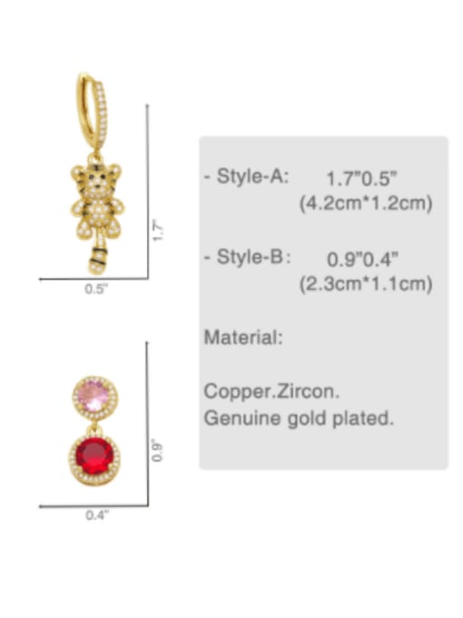 CC Brass Cubic Zirconia Zodiac Vintage Huggie Earring 4