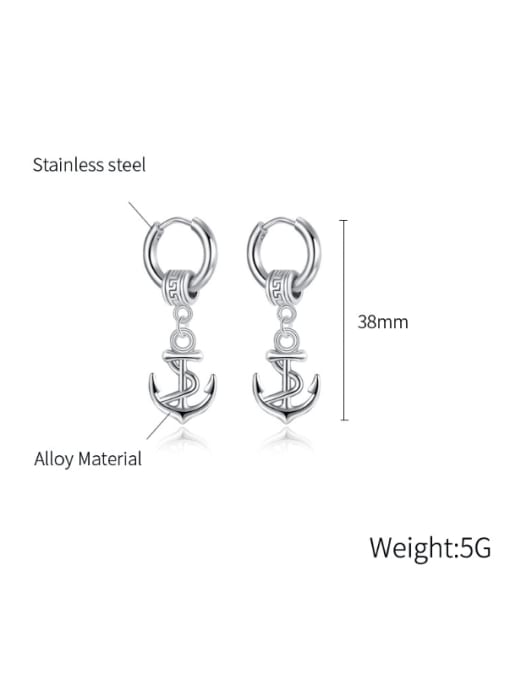 Open Sky Stainless steel Anchor Minimalist Huggie Earring 2