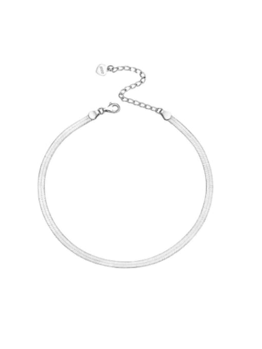 RINNTIN 925 Sterling Silver Minimalist Snake chain Anklet