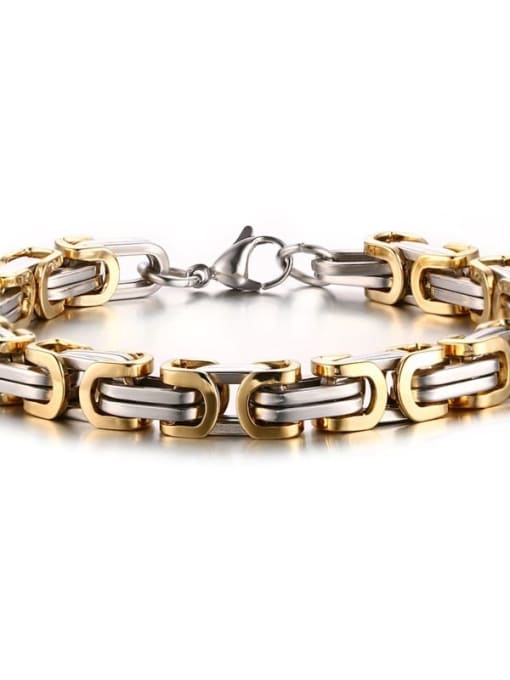 Steel gold 23cm+ 8.5mm Titanium Steel Irregular Minimalist Link Bracelet