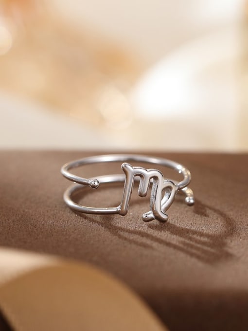 RS1048 【 Virgo Platinum 】 925 Sterling Silver Constellation Dainty Band Ring