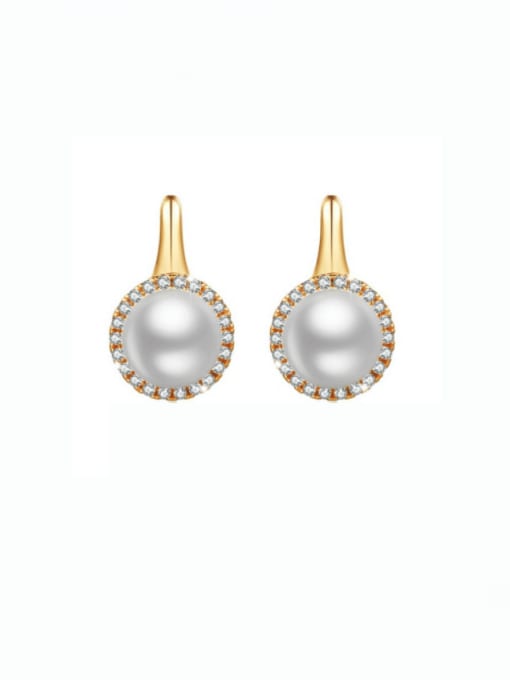 Imitation pearl earrings Alloy Imitation Pearl Geometric Minimalist Stud Earring