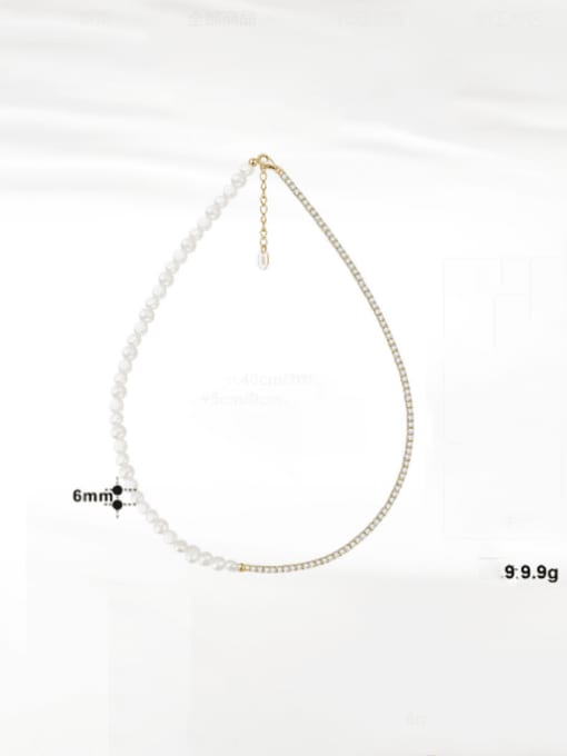 RINNTIN 925 Sterling Silver Freshwater Pearl Irregular Minimalist Necklace 1