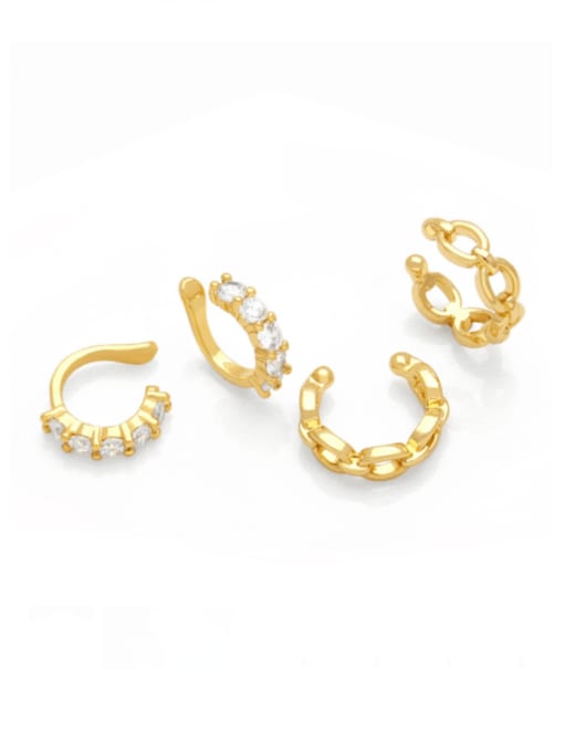 CC Brass Imitation Pearl Geometric Vintage Stud Earring 0