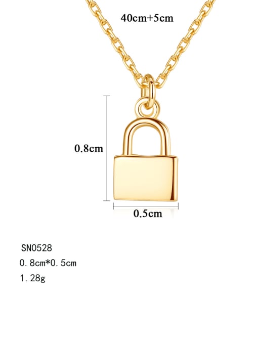 CCUI 925 Sterling Silver Simple fashion glossy lock pendant Necklace 4