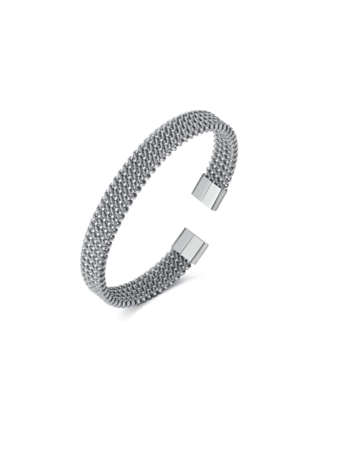 Open Sky Stainless steel Weave Hip Hop Cuff Bangle 3