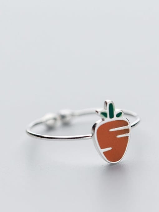 Rosh 925 Sterling Silver Cute carrot Band Ring 2