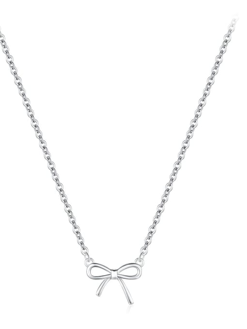 MODN 925 Sterling Silver Bowknot Minimalist Necklace 3