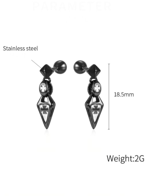 Open Sky Stainless steel Cross Minimalist Drop Earring 4