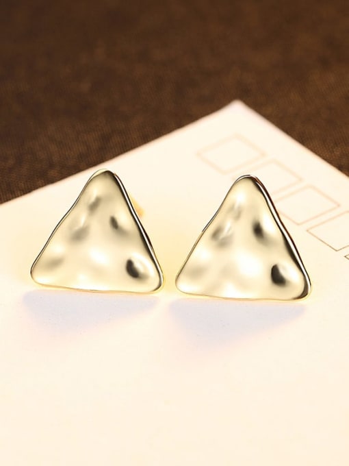 18K 23E12 925 Sterling Silver Triangle Minimalist Stud Earring