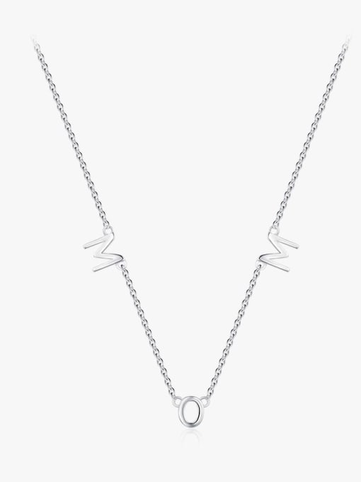 MODN 925 Sterling Silver Letter Minimalist Necklace