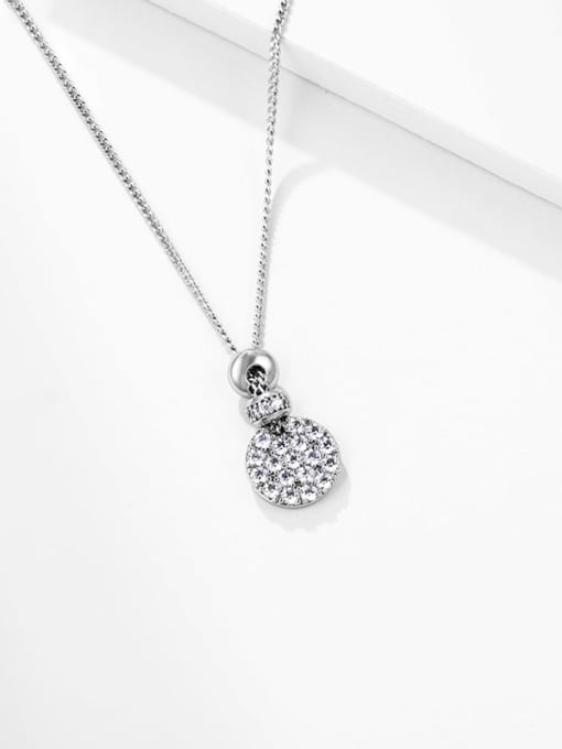 XP Alloy Cubic Zirconia Round Dainty Necklace 2