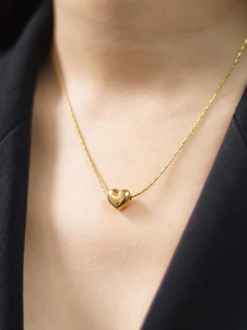 GROSE Titanium Steel Heart Minimalist Necklace 1