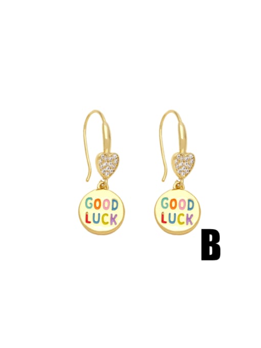 CC Brass Cubic Zirconia Rainbow Minimalist Hook Earring 2