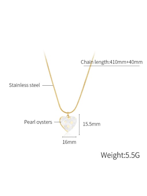 Open Sky Titanium Steel Shell Heart Minimalist Necklace 2