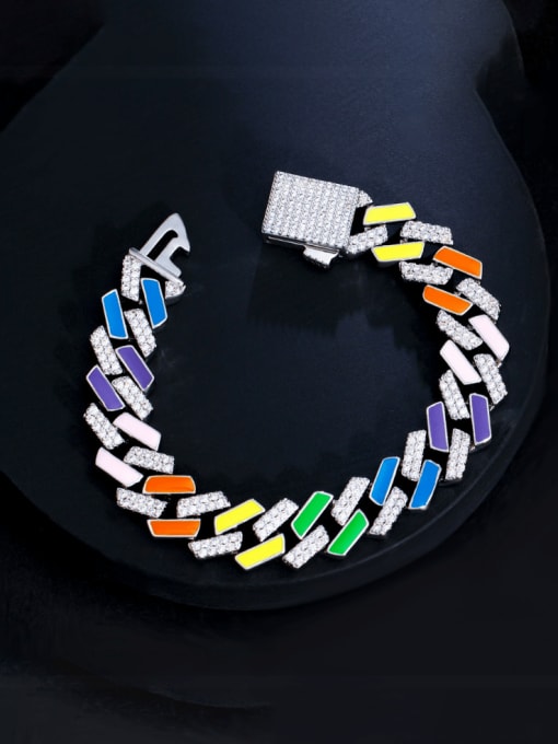 L.WIN Brass Cubic Zirconia Geometric Luxury Bracelet 0