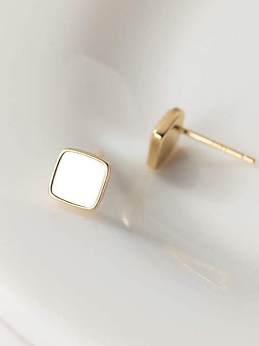 Rosh 925 Sterling Silver Shell Geometric Minimalist Stud Earring 2