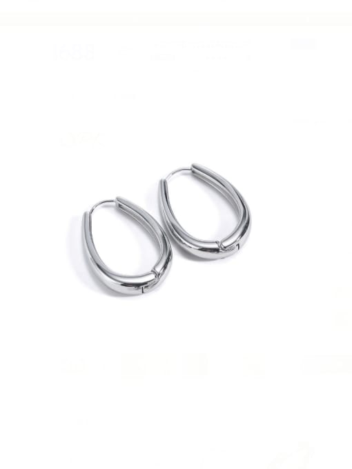 GE893 steel earrings steel color Stainless steel Geometric Minimalist Huggie Earring