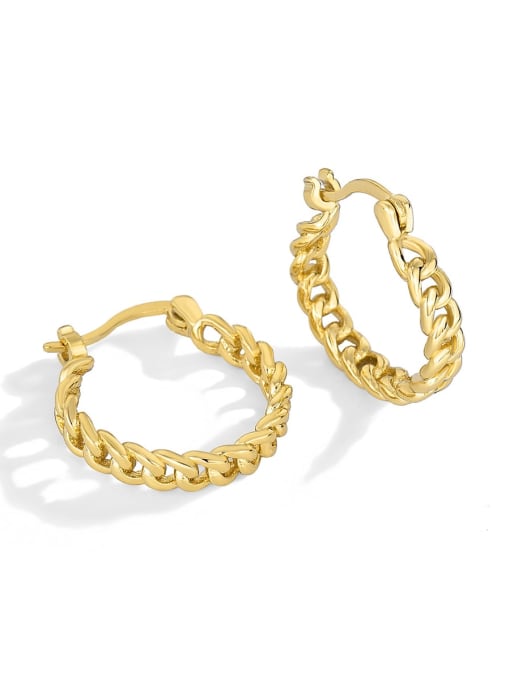 gold 18mm Brass Geometric Minimalist Huggie Earring
