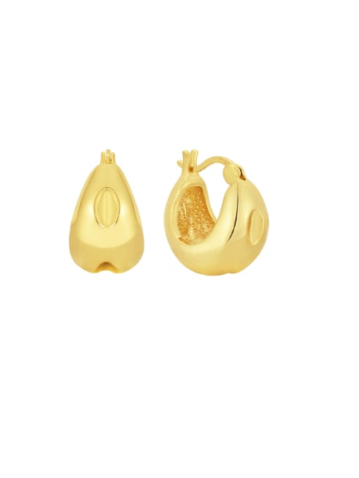 CHARME Brass Geometric Minimalist Huggie Earring 0