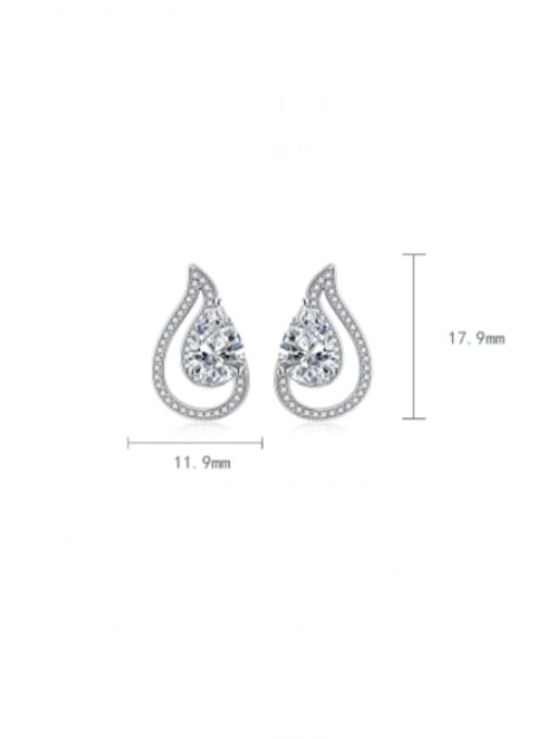 X&S Brass Cubic Zirconia Multi Color Water Drop Dainty Stud Earring 1