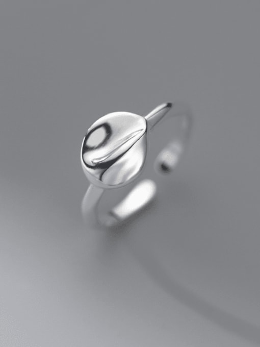 Rosh 925 Sterling Silver Smooth  Geometric Minimalist Band Ring 2
