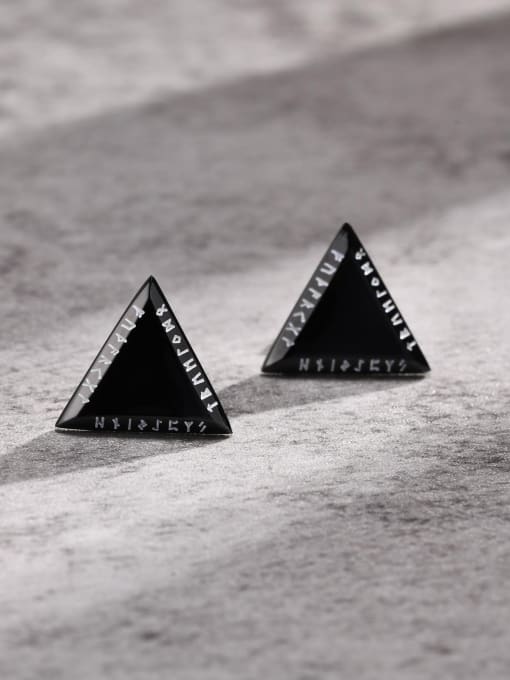 CONG Stainless steel Triangle Hip Hop Stud Earring 1